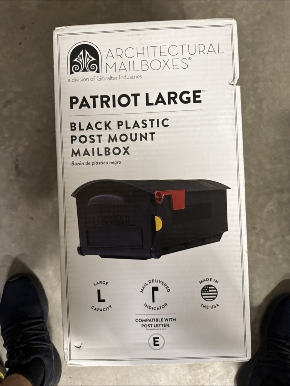 Architectural Mailboxes Patriot Black Large Plastic Post Mount Mailbox